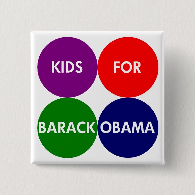 Ungar för Barack Obama cirklar av färg knäppas Knapp (Framsida)