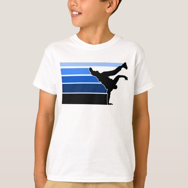 Ungar för blk för BBOY-lutning blåa Tee Shirt (Framsida)