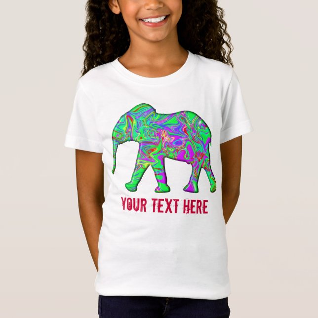 Ungar för färgrika Pajamas för elefant kyler T Shirt (Framsida)