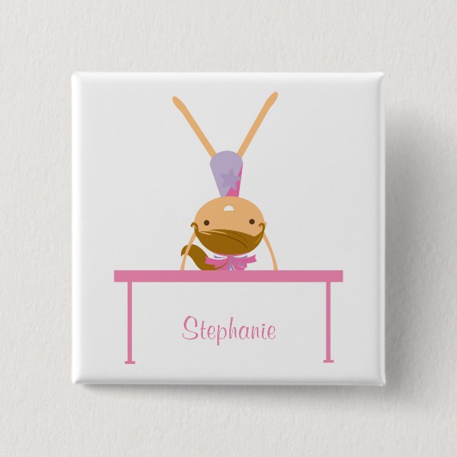 Ungar för personliggymnastikbalansbom knäppas knapp (Framsida)