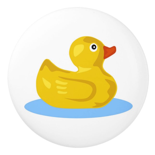 Ungar för simning för gullig tecknadgult Rubber Knopp (Framsidan)