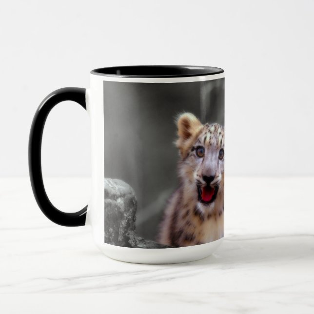 Ungar för snöLeopard Mugg (Vänster)