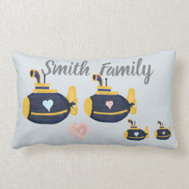 Ungar för ubåtfamilj 2 skräddarsy namn lumbarkudde