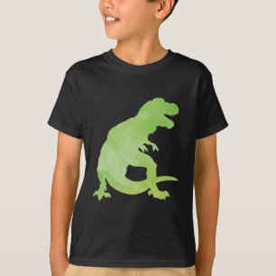 Ungar görar grön vattenfärgdinosauren T-Rex T Shirt