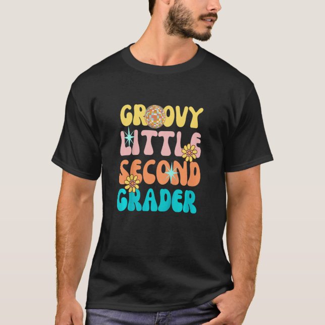 Ungar Groovy Little Second Grader Back to school 2 T Shirt (Framsida)