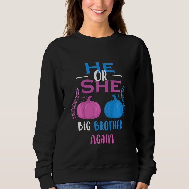 Ungar han eller hon Big Brother igen Gender Reveal T Shirt (Framsida)