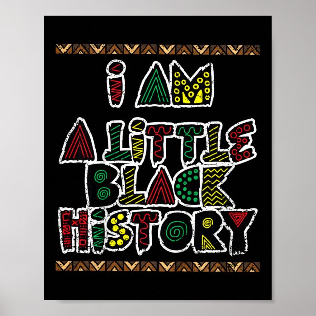 Ungar jag är liten svart historiemånad Färg Manar  Poster (Framsidan)