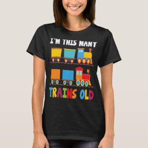 Ungar jag är så här många Tåg gammal 2-årig pojke T Shirt