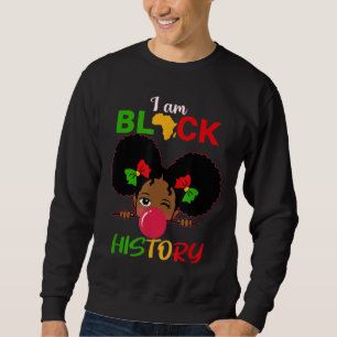 Ungar jag är svart historieflicka Little Melanin P Lång Ärmad Tröja