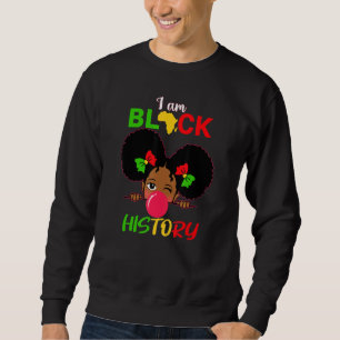 Ungar jag är svart historieflicka Little Melanin P Lång Ärmad Tröja