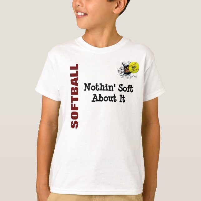 UNGAR Nothin som är mjuk om softball Tee Shirt (Framsida)