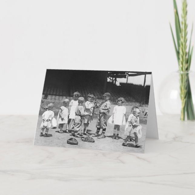 Ungar och baseball, tidiga 1900s kort (Framsida)