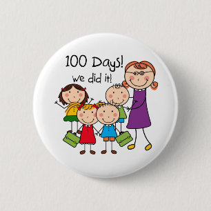 Ungar och lärarinna 100 dagar knapp