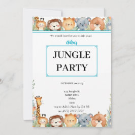 Ungar Personlig Jungle Animals B'day Call Inbjudningar