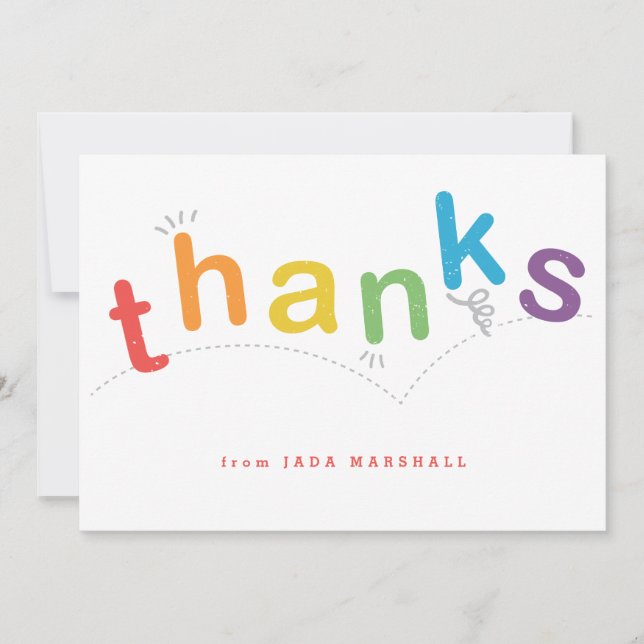 Ungar sänker tackar dig notecarden tack kort (Framsida)