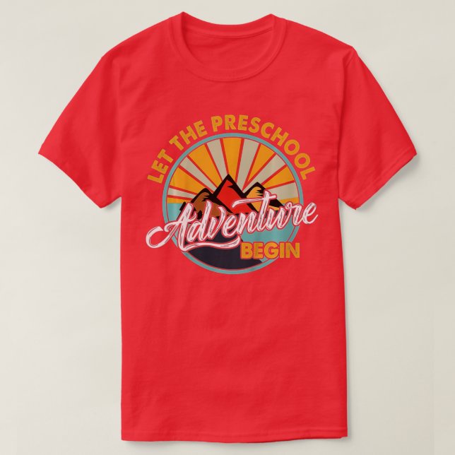 Ungar som låter Preschool Äventyr börja backa till T Shirt (Design framsida)