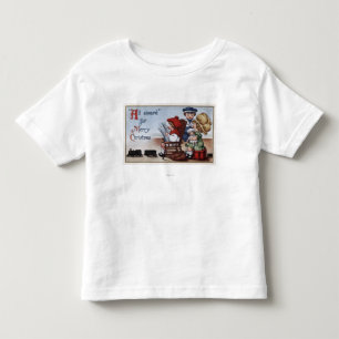 Ungar som låtsar för att vara i ett tåg t-shirt