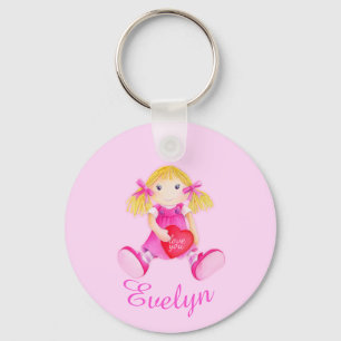 Ungar som namnges nyckfull konstkeychain för rosa nyckelring
