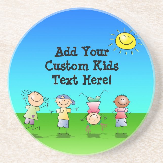 Ungar som utomhus leker på en solig dag underlägg (Framsidan)