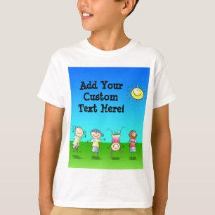Ungar som utomhus leker på en solig dagT-tröja T Shirt