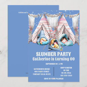 Ungar teepsleepover slumber pajama party roligt inbjudningar