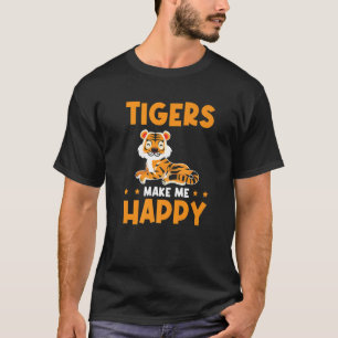 Ungar Tiger Vild Djurstigers gör mig Lycklig T Shirt
