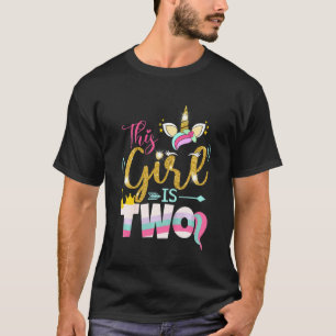 Ungar Unicorn 2:a födelsedagskalan 2:a årsåldern T Shirt
