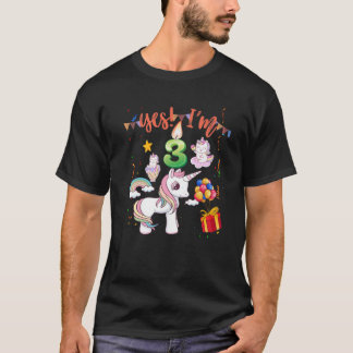 Ungar Unicorn 3:e födelsedagen Unicorn Det är min  T Shirt