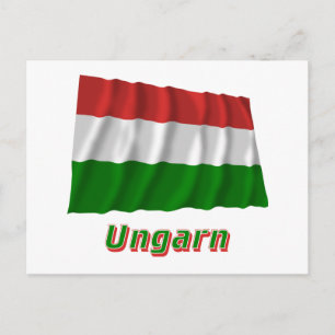 Ungarfliegende Flagge mit Namen Vykort