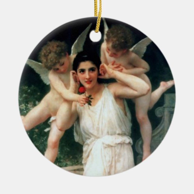 "Ungdom" av Bouguereau Julgransprydnad Keramik (Framsidan)