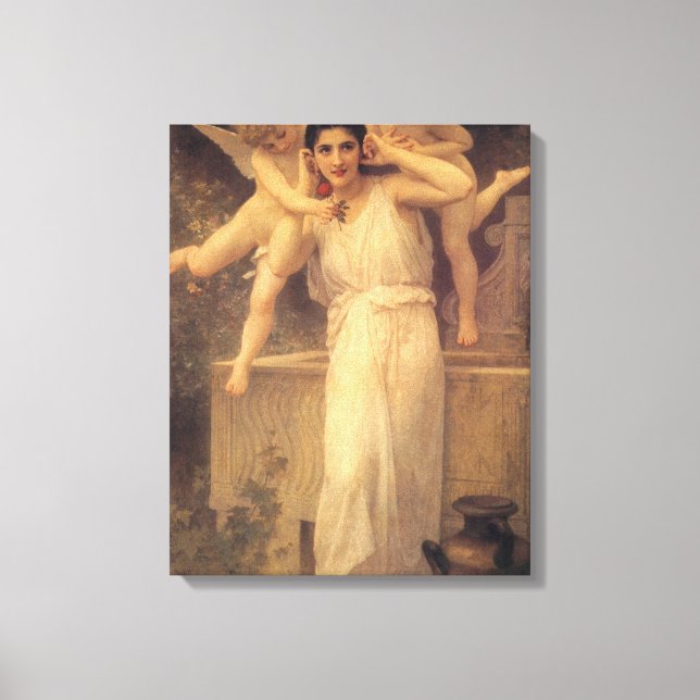 Ungdom av Bouguereau, viktorianska änglar porträtt Canvastryck (Framsida)