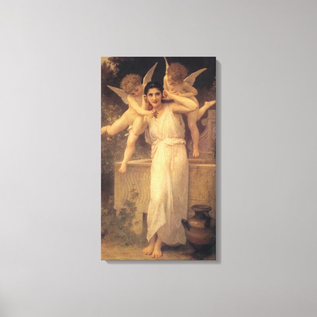 Ungdom av Bouguereau, viktorianska änglar porträtt Canvastryck (Framsida)