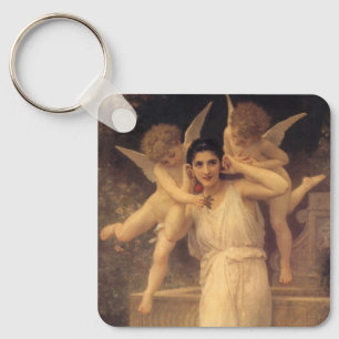 Ungdom av Bouguereau, viktorianska änglar porträtt Nyckelring