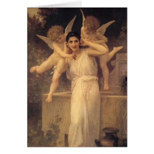 Ungdom för Bouguereau, Viktorian Änglar Porträtt Hälsningskort