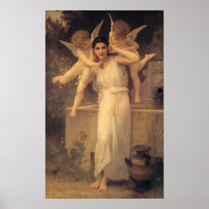 Ungdom för Bouguereau, Viktorian Änglar Porträtt Poster