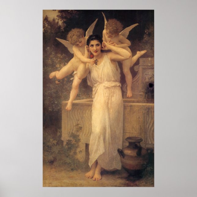Ungdom för Bouguereau, Viktorian Änglar Porträtt Poster (Framsidan)