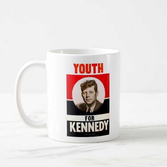 Ungdom för presidenten John F. Kennedy Kaffemugg (Vänster)