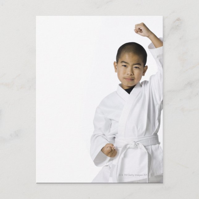 Ungdom som utövar kampkonst 3 vykort (Framsida)