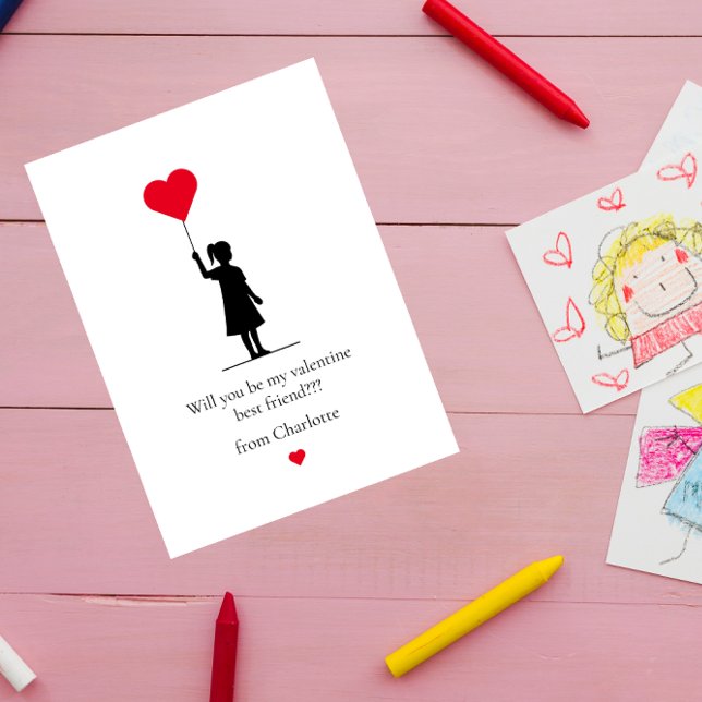 Ungdomar söta moderna, enkla, minimala valentinese julkort (Skapare uppladdad)