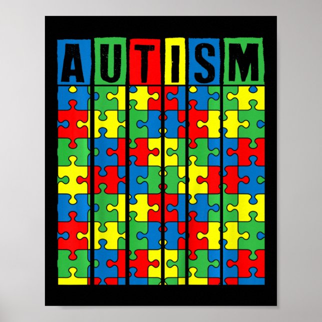Ungdomarna Autism Awareness Puzzle Biet Autistic B Poster (Framsidan)