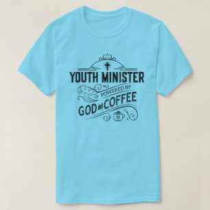 Ungdomminister som drivas av guden och kaffe t shirt