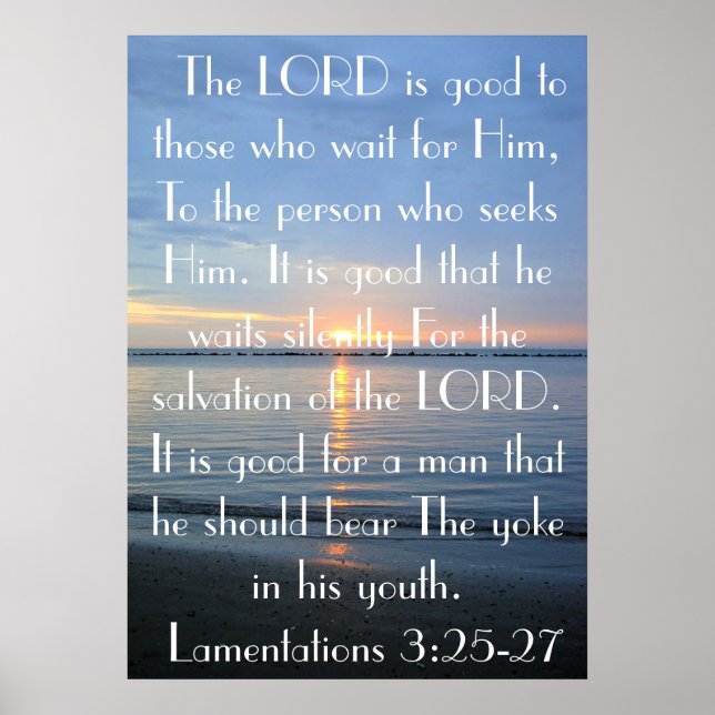 Ungdomsbibel Verse Lamentations 3:25-27 Poster (Framsidan)