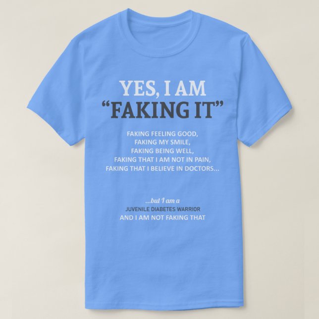 Ungdomsdiabetes - jag är medveten om detta t shirt (Design framsida)