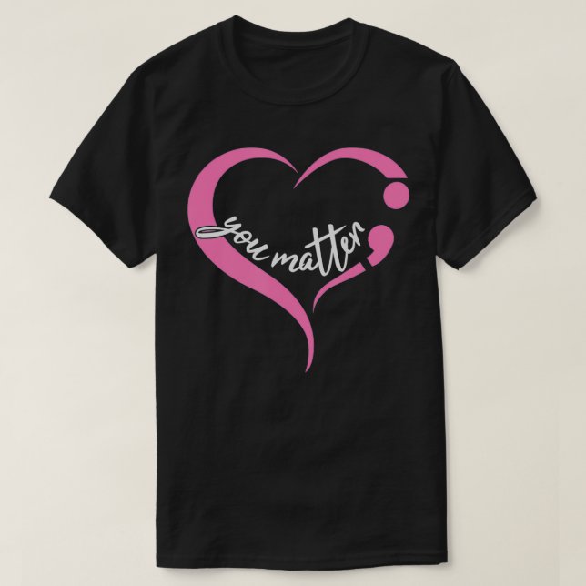 Ungdomsfrågor Semiolon Mental Health & Suicide Awa T Shirt (Design framsida)