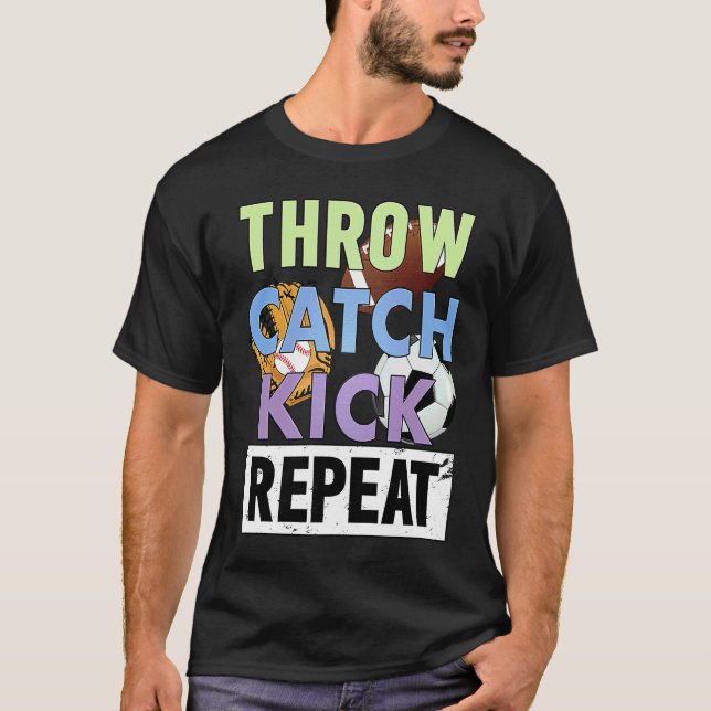 Ungdomsidrott Barn Baseball Fotboll Fotboll T Shirt (Framsida)