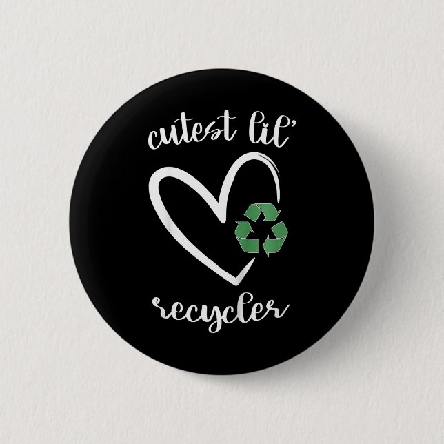 Ungdomskläder som tar hand om Lil Recycler Cute Gi Knapp (Framsida)