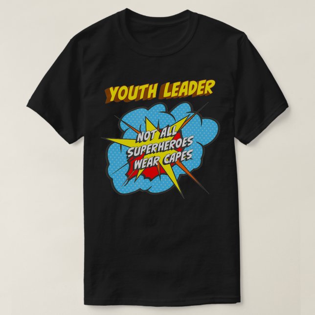 Ungdomsledaren Funny Superhjälte-jobb T Shirt (Design framsida)