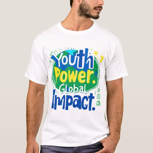 Ungdomsmakt Global Impact Earth Art T Shirt (Framsida)