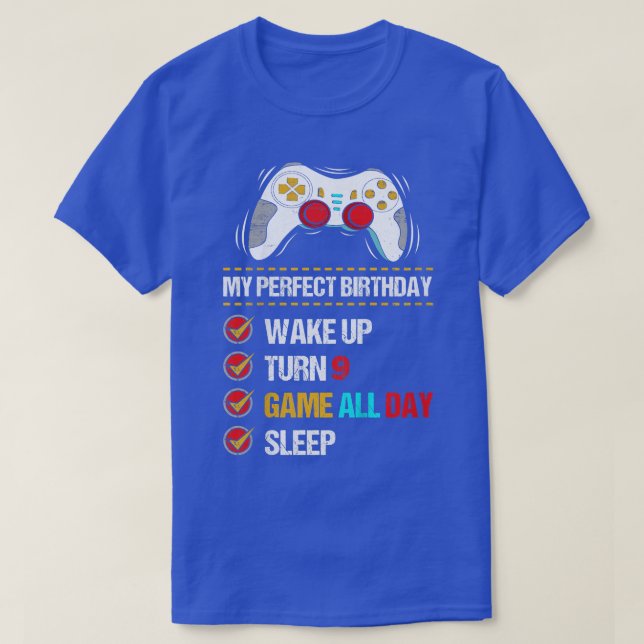 Ungdomsnivå 9 Videospel 9:e födelsedagsspelaren  T Shirt (Design framsida)