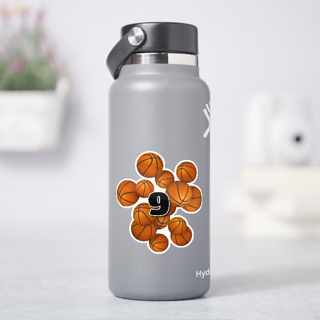 Ungdomsnummer för basketskulor klistermärken (HydroFlask)